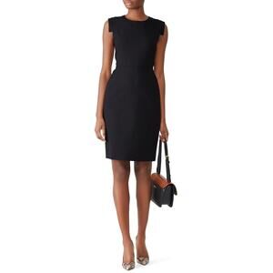 J.Crew Resume Wool Blend Cap Sleeve Sheath Dress Black Size 6P
